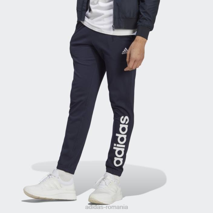 Adidas pantaloni de jogging ink essentials din jerseu conic cu manșetă elastică și logo bărbați cerneală 2JBN13564