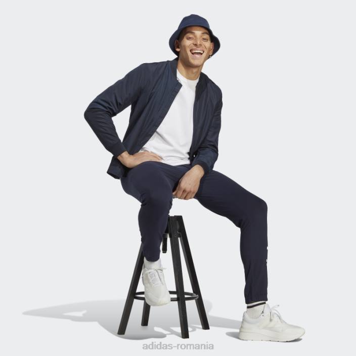 Adidas pantaloni de jogging ink essentials din jerseu conic cu manșetă elastică și logo bărbați cerneală 2JBN13564