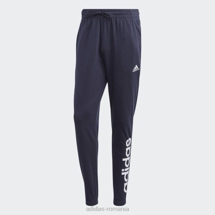Adidas pantaloni de jogging ink essentials din jerseu conic cu manșetă elastică și logo bărbați cerneală 2JBN13564