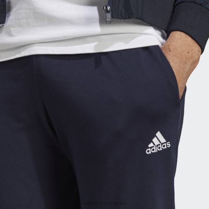 Adidas pantaloni de jogging ink essentials din jerseu conic cu manșetă elastică și logo bărbați cerneală 2JBN13564