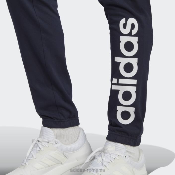 Adidas pantaloni de jogging ink essentials din jerseu conic cu manșetă elastică și logo bărbați cerneală 2JBN13564