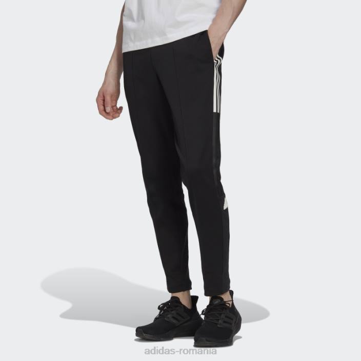 Adidas pantaloni de jogging negri cu mansete cu 3 dungi bărbați negru 2JBN15299