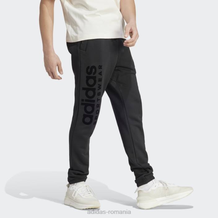 Adidas pantaloni de jogging negri din lână lounge bărbați negru 2JBN13912