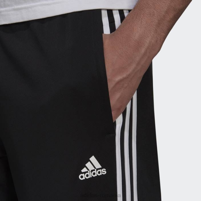Adidas pantaloni de sport cu 3 dungi negri primegreen essentials pentru încălzire cu tiv deschis bărbați alb negru 2JBN1409