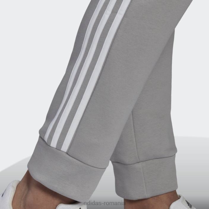 Adidas pantaloni din fleece mgh solid gri essentials colorblock bărbați mgh gri solid/verde orbită 2JBN5249