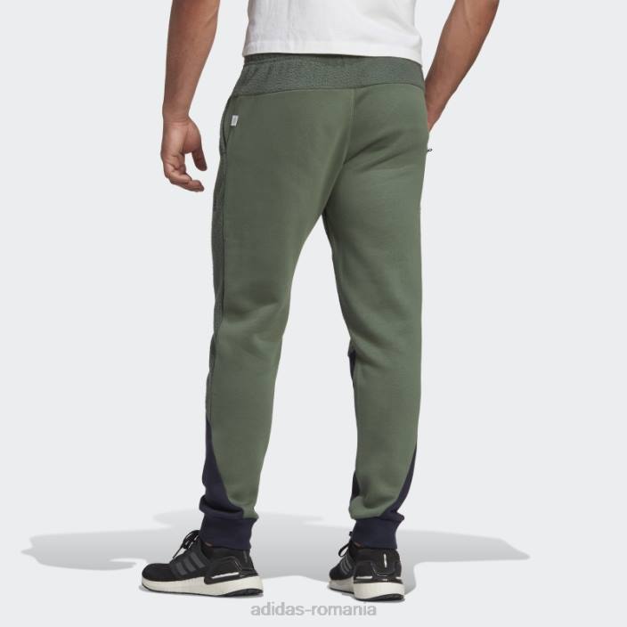 Adidas pantaloni din fleece sherpa colorblock verde oxid adidas bărbați oxid/cerneală verde 2JBN1293