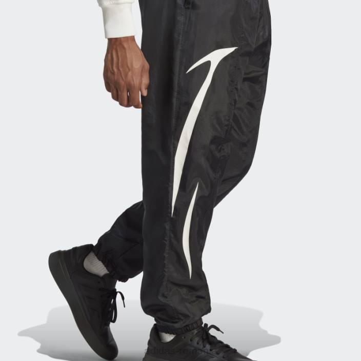 Adidas pantaloni țesuți colorblock negri bărbați alb negru 2JBN5828