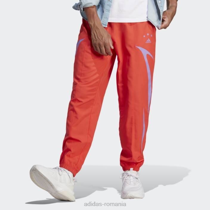Adidas pantaloni țesuți colorblock roșii adidas bărbați cerneală roșie 2JBN972