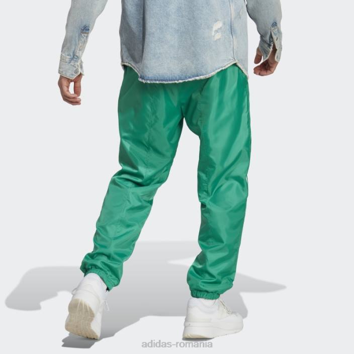 Adidas pantaloni țesuți colorblock verde curte adidas bărbați verde curte/alb 2JBN6021