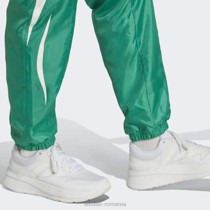 Adidas pantaloni țesuți colorblock verde curte adidas bărbați verde curte/alb 2JBN6021