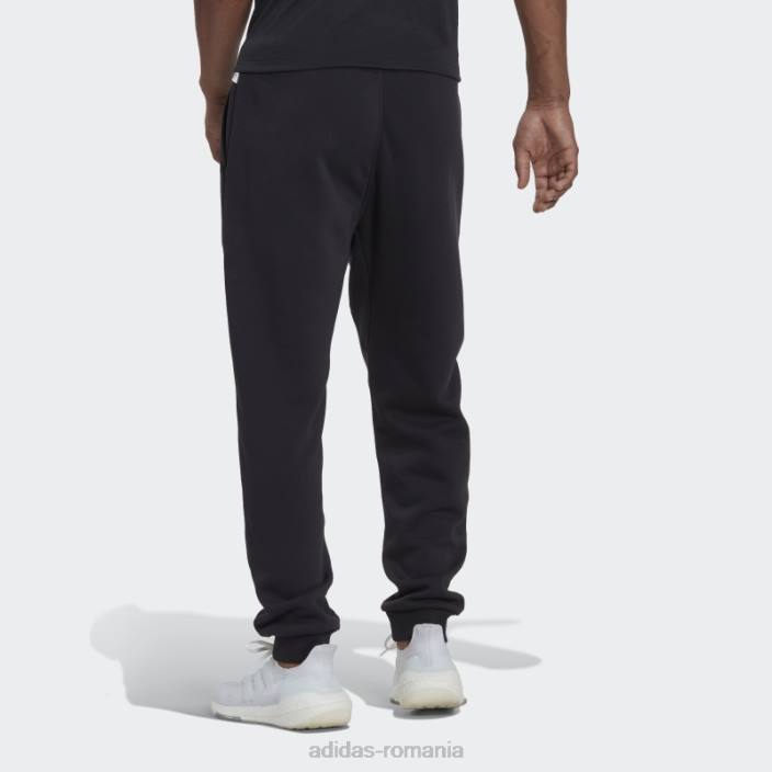 Adidas pantaloni fleece studio lounge negri bărbați negru 2JBN7550