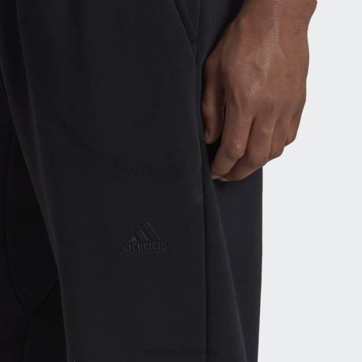 Adidas pantaloni fleece studio lounge negri bărbați negru 2JBN7550