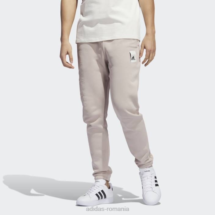 Adidas pantaloni lounge fleece taupe bărbați taupe 2JBN5119