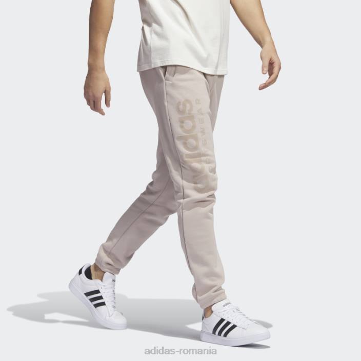 Adidas pantaloni lounge fleece taupe bărbați taupe 2JBN5119