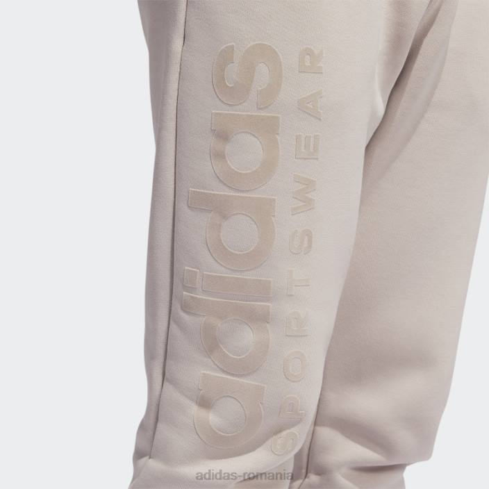 Adidas pantaloni lounge fleece taupe bărbați taupe 2JBN5119