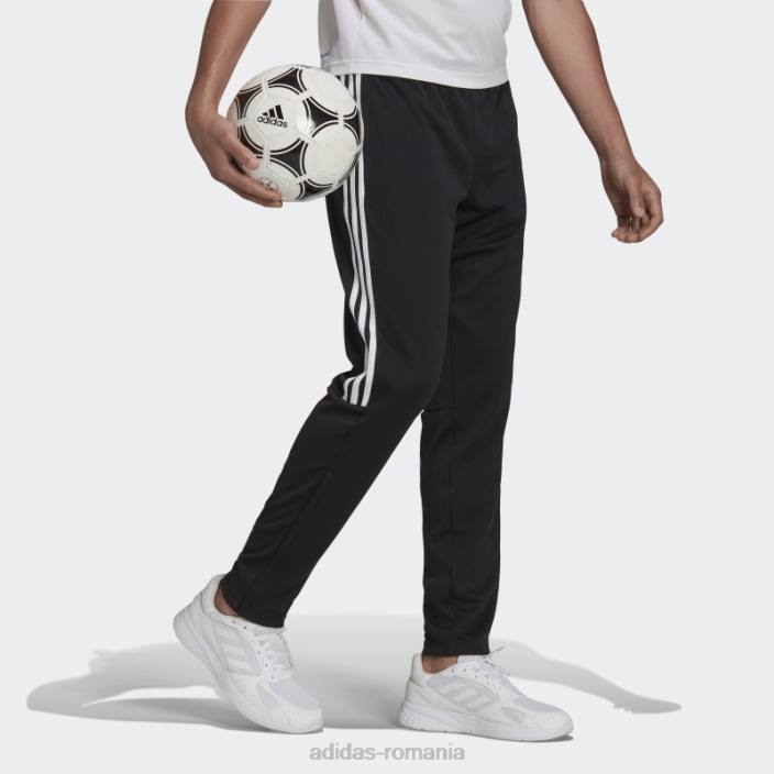 Adidas pantaloni negri aeroready sereno subțiri, cu croiala conică, cu trei dungi bărbați alb negru 2JBN6214