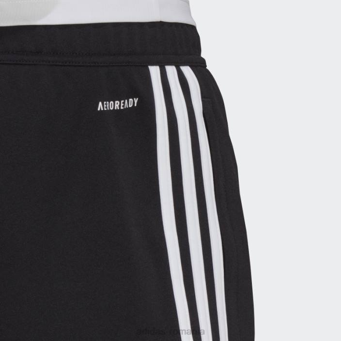 Adidas pantaloni negri aeroready sereno subțiri, cu croiala conică, cu trei dungi bărbați alb negru 2JBN6214