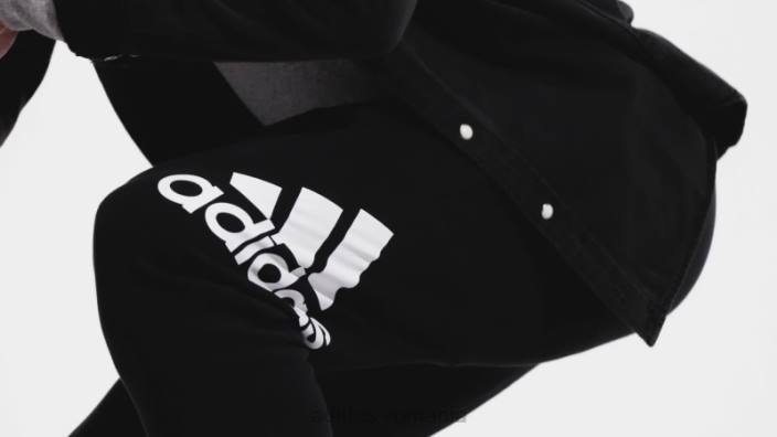 Adidas pantaloni negri cu logo-ul cu manșete conice French Terry adidas bărbați negru 2JBN6807