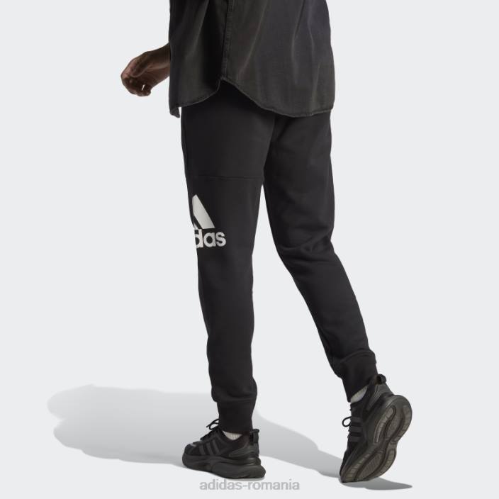 Adidas pantaloni negri cu logo-ul cu manșete conice French Terry adidas bărbați negru 2JBN6807
