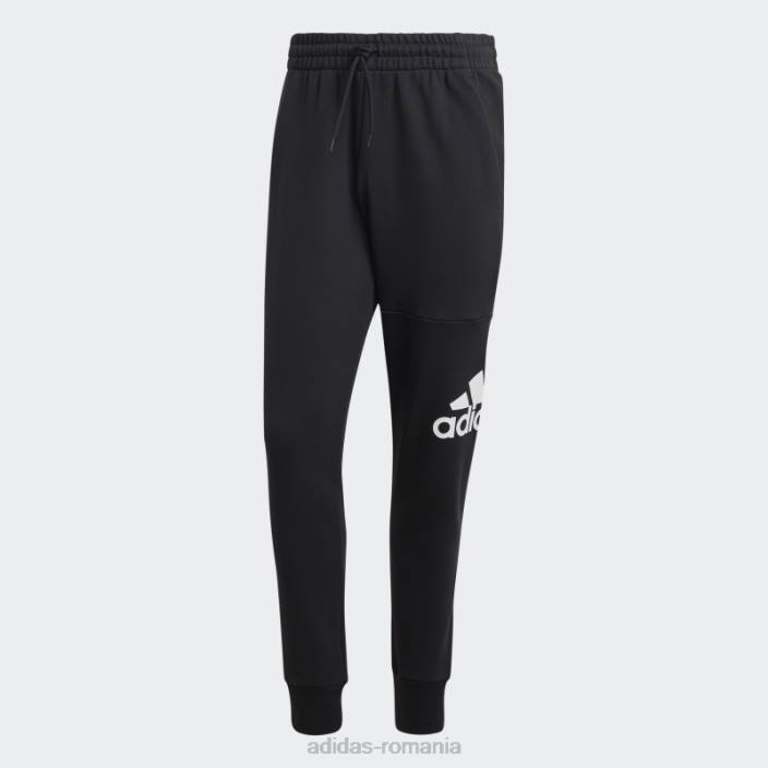 Adidas pantaloni negri cu logo-ul cu manșete conice French Terry adidas bărbați negru 2JBN6807