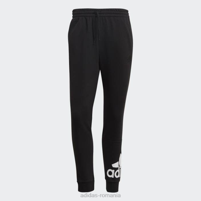 Adidas pantaloni negri cu logo-ul cu manșete conice, French Terry bărbați alb negru 2JBN1469