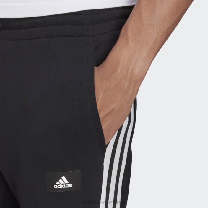 Adidas pantaloni negri cu trei dungi cu icoane viitoare adidas bărbați negru 2JBN6627