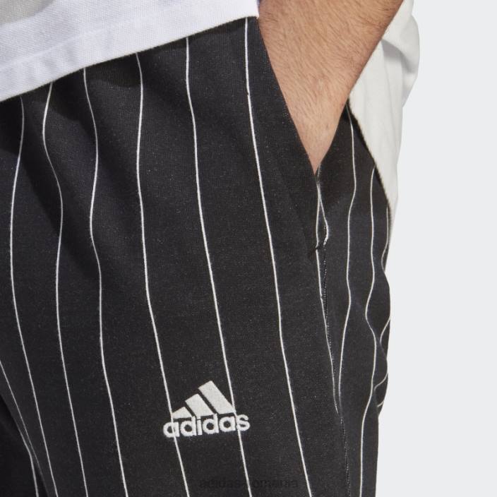 Adidas pantaloni negri din lână cu dungi bărbați negru 2JBN4966