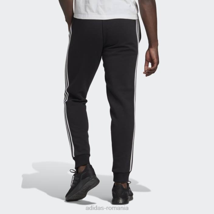 Adidas pantaloni negri din lână, cu manșete, cu trei dungi, adidas bărbați alb negru 2JBN1182