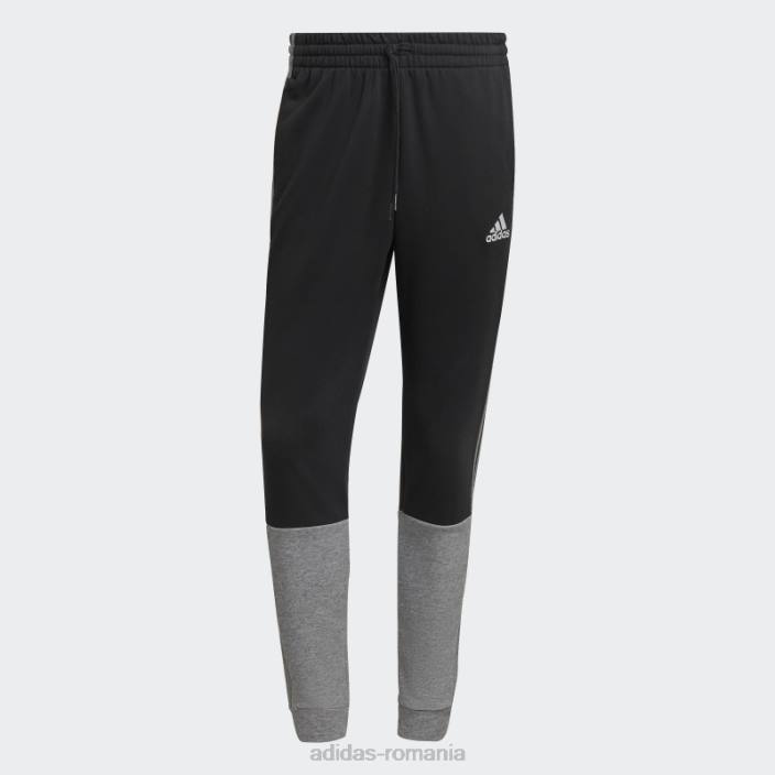 Adidas pantaloni negri essentials mélange french terry bărbați melange negru 2JBN6779