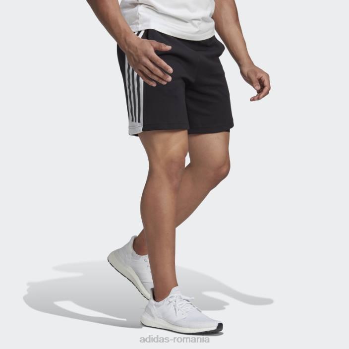 Adidas pantaloni scurți adidas cu 3 dungi cu icoane future negre bărbați negru 2JBN14649