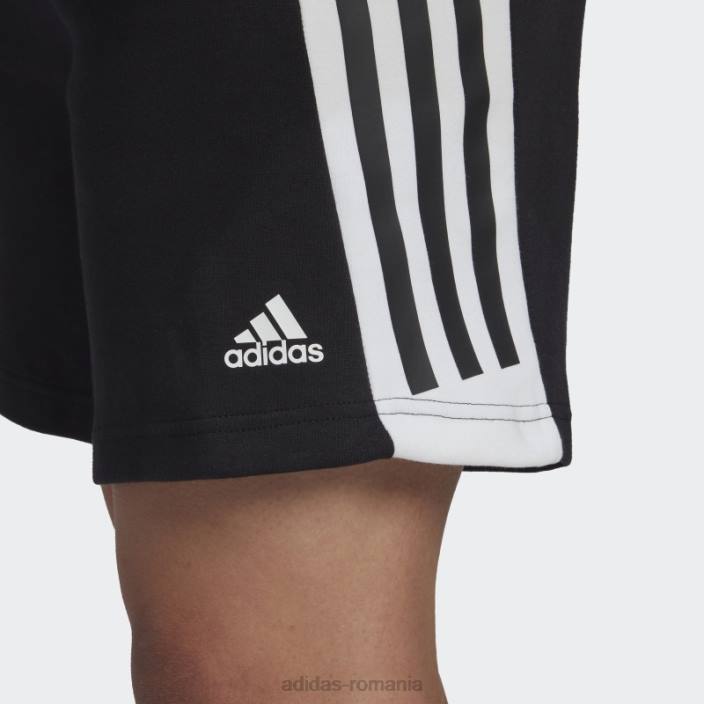 Adidas pantaloni scurți adidas cu 3 dungi cu icoane future negre bărbați negru 2JBN14649
