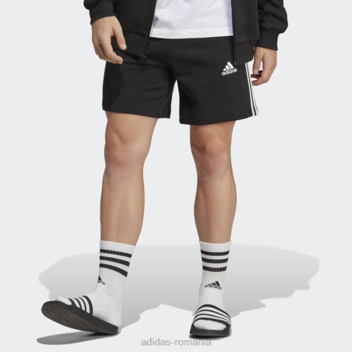 Adidas pantaloni scurți adidas negru essentials french terry cu 3 dungi bărbați negru 2JBN4941