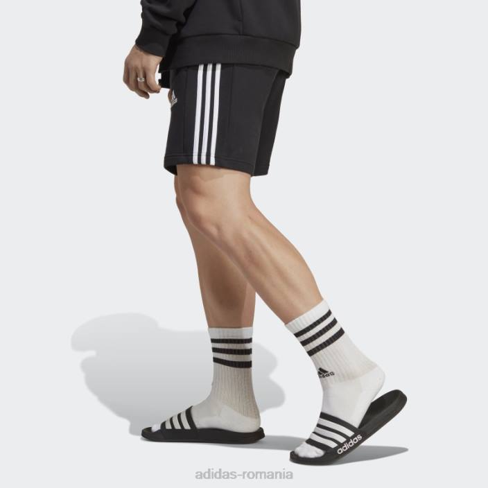 Adidas pantaloni scurți adidas negru essentials french terry cu 3 dungi bărbați negru 2JBN4941