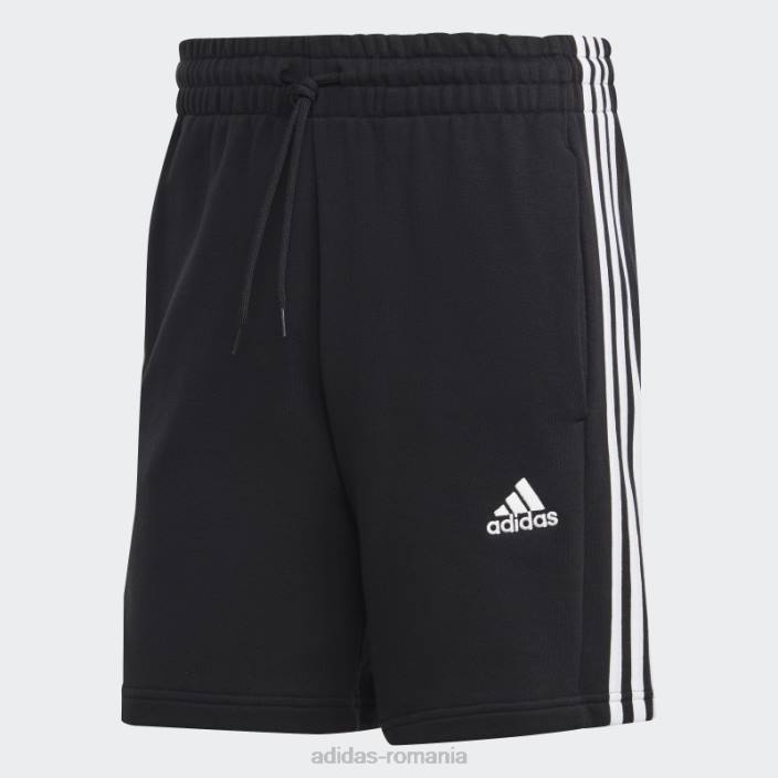 Adidas pantaloni scurți adidas negru essentials french terry cu 3 dungi bărbați negru 2JBN4941