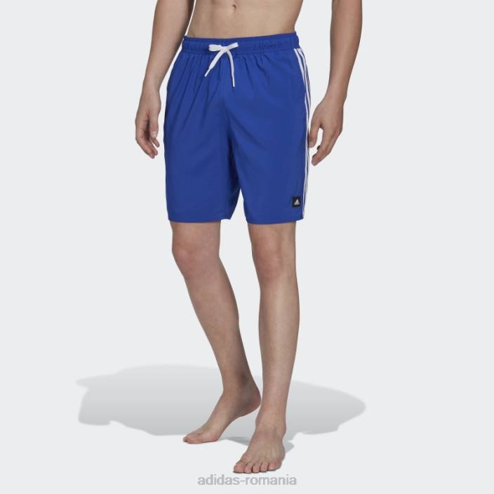 Adidas pantaloni scurți de baie clx albastru cu 3 dungi adidas bărbați albastru alb 2JBN6315