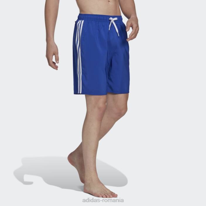 Adidas pantaloni scurți de baie clx albastru cu 3 dungi adidas bărbați albastru alb 2JBN6315