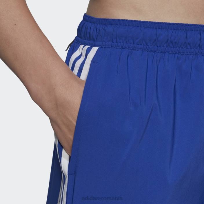 Adidas pantaloni scurți de baie clx albastru cu 3 dungi adidas bărbați albastru alb 2JBN6315