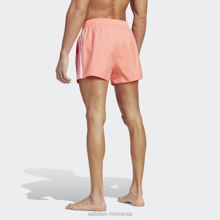 Adidas pantaloni scurți de baie clx coral 3 dungi bărbați coral/alb 2JBN14464