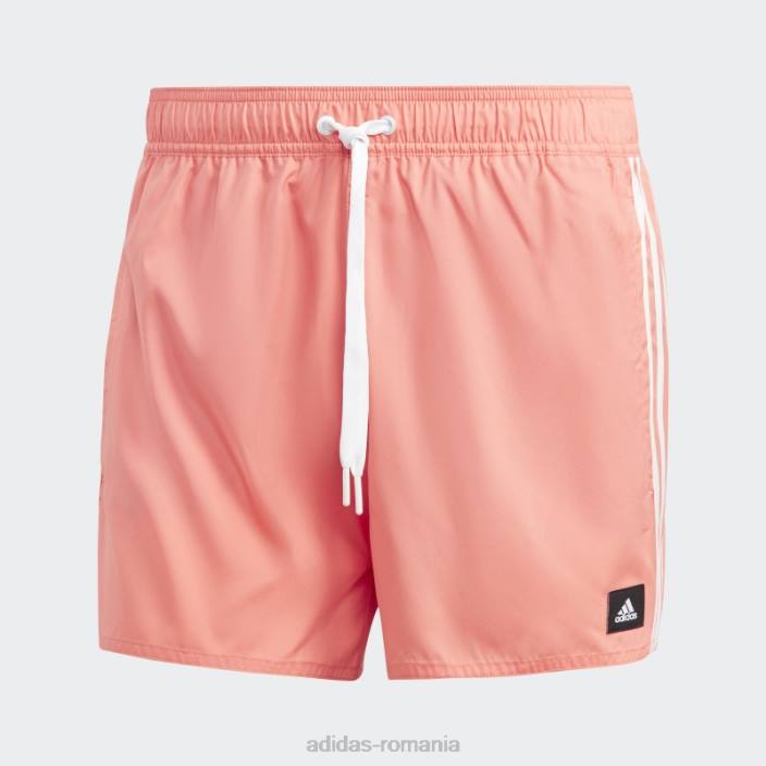 Adidas pantaloni scurți de baie clx coral 3 dungi bărbați coral/alb 2JBN14464
