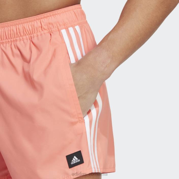 Adidas pantaloni scurți de baie clx coral 3 dungi bărbați coral/alb 2JBN14464