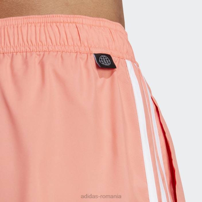 Adidas pantaloni scurți de baie clx coral 3 dungi bărbați coral/alb 2JBN14464