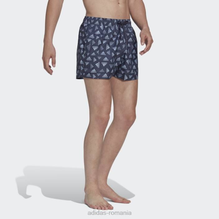 Adidas pantaloni scurți de baie clx cu imprimeu logo bleumarin lungime foarte scurtă bărbați zori bleumarin/albastru 2JBN14038