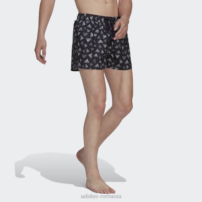 Adidas pantaloni scurți de baie clx cu imprimeu logo foarte scurt negru adidas bărbați alb negru 2JBN13818