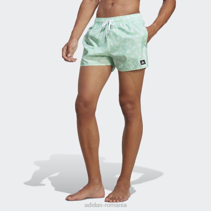 Adidas pantaloni scurți de baie clx cu imprimeu logo mentă lungime foarte scurtă bărbați menta/alb 2JBN13402