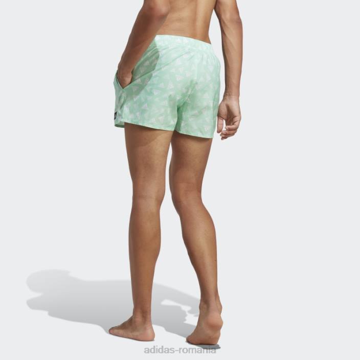 Adidas pantaloni scurți de baie clx cu imprimeu logo mentă lungime foarte scurtă bărbați menta/alb 2JBN13402
