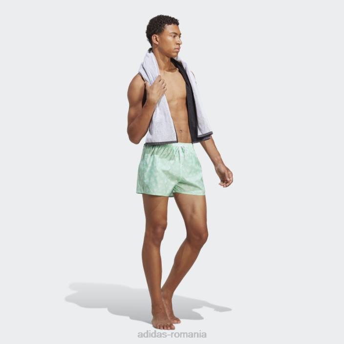 Adidas pantaloni scurți de baie clx cu imprimeu logo mentă lungime foarte scurtă bărbați menta/alb 2JBN13402