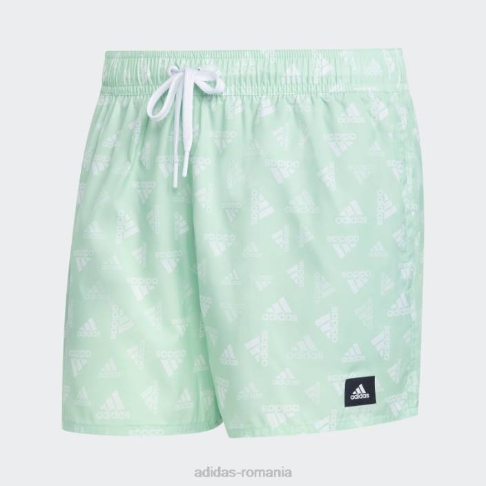 Adidas pantaloni scurți de baie clx cu imprimeu logo mentă lungime foarte scurtă bărbați menta/alb 2JBN13402