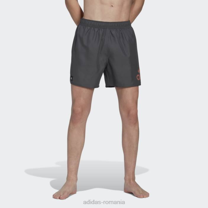 Adidas pantaloni scurți de baie clx gri de lungime scurtă bărbați gri/coral 2JBN13739