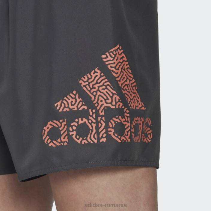 Adidas pantaloni scurți de baie clx gri de lungime scurtă bărbați gri/coral 2JBN13739