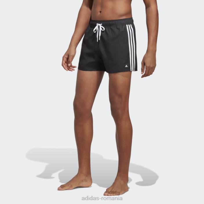 Adidas pantaloni scurți de baie clx negri cu 3 dungi adidas bărbați alb negru 2JBN6669